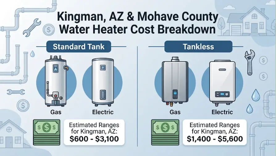 Water Heater Installation Cost Breakdown for Mohave County